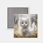 Precious White Kitten Magneet (Voorkant / Achterkant)