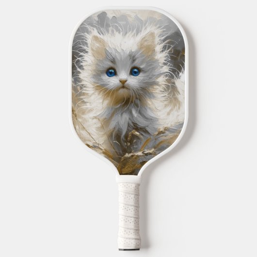 Precious White Kitten Pickleball Paddle (Voorkant)