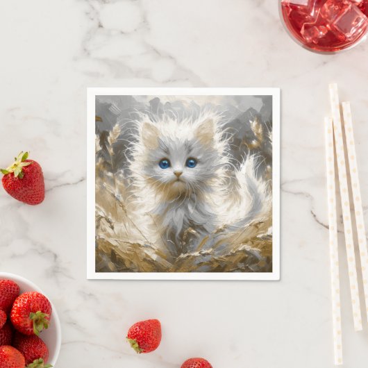Precious White Kitten Servet (Insitu)