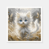 Precious White Kitten Servet (Voorkant)