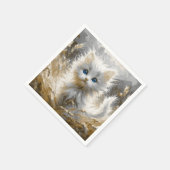 Precious White Kitten Servet (Hoek)