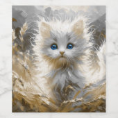 Precious White Kitten Wijn Etiket (Enkel label)