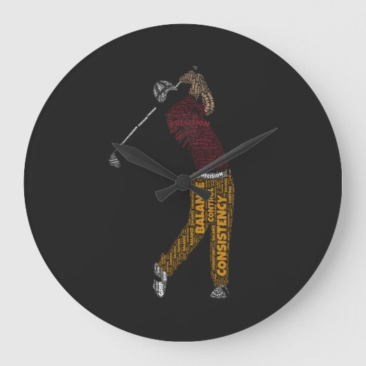 Precisie Balans Consistentie Golf Typografie Spele Grote Klok (Voorkant)