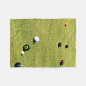 Precisie en Strategie: Lawn Bowl Wedstrijdspel Fleece Deken (Voorkant (Horizontaal))