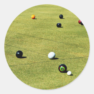 Precisie en Strategie: Lawn Bowl Wedstrijdspel Ronde Sticker