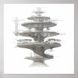 Precisie-engineeringskunst: Hydroponisch Helix-sys Poster