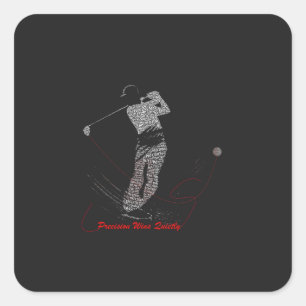 Precisie Wint Stilletjes Golf Woordkunst Vierkante Sticker