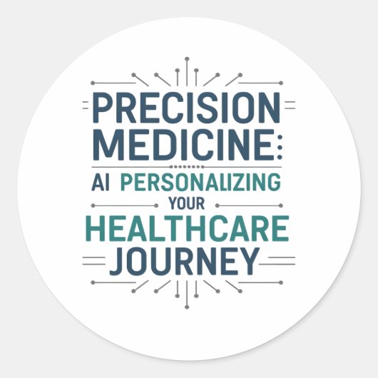 Precision Medicine – AI personaliseert de gezondhe Ronde Sticker (Voorkant)