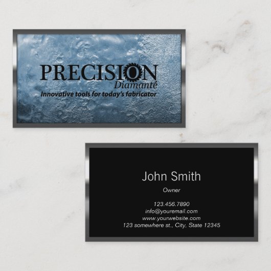 Precision Metal Border Ice Wall Visitekaartje (Voorkant / Achterkant)