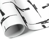 Precision-navolging: jachtmotif zwart-wit P Cadeaupapier (Rol Hoek)