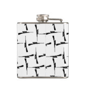 Precision-navolging: jachtmotif zwart-wit P Heupfles (Achterkant)