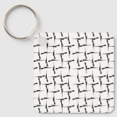 Precision-navolging: jachtmotif zwart-wit P Sleutelhanger (Voorkant)