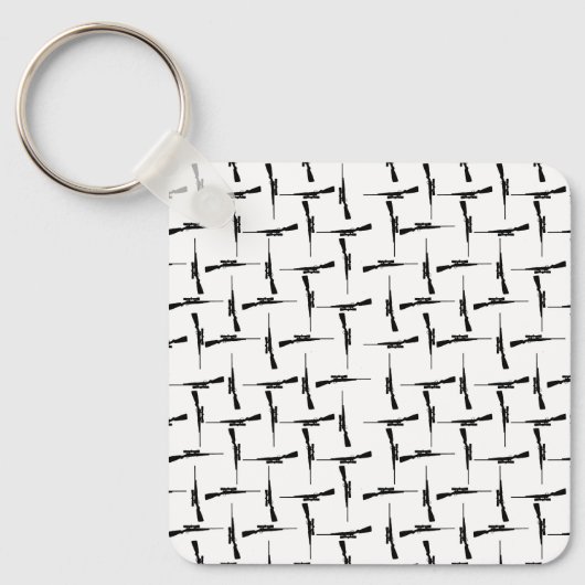 Precision-navolging: jachtmotif zwart-wit P Sleutelhanger (Voorkant)