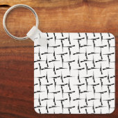 Precision-navolging: jachtmotif zwart-wit P Sleutelhanger (Voorkant)