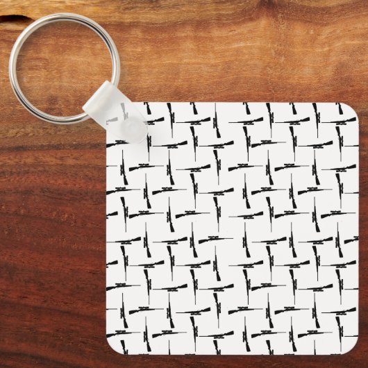 Precision-navolging: jachtmotif zwart-wit P Sleutelhanger (Voorkant)