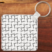 Precision-navolging: jachtmotif zwart-wit P Sleutelhanger (Achterkant)