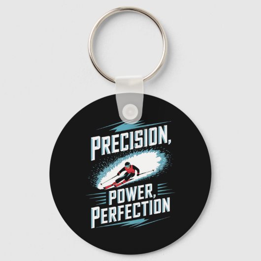 Precision Power Perfection Alpine Skiën Sleutelhanger (Voorkant)