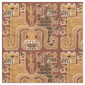 PreColumbia Peruvian Wari Jaguar Tribal Pattern Stof (Close Up)