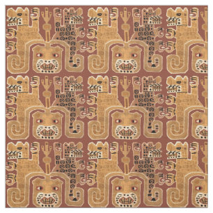PreColumbia Peruvian Wari Jaguar Tribal Pattern Stof