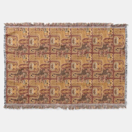 PreColumbia Peruvian Wari Tribal Jaguar Pattern Deken (Voorkant)