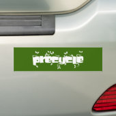 Precyclusbumpersticker in White Leaf Lettering Bumpersticker (Op auto)