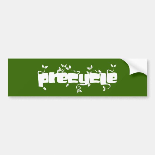 Precyclusbumpersticker in White Leaf Lettering Bumpersticker (Voorkant)