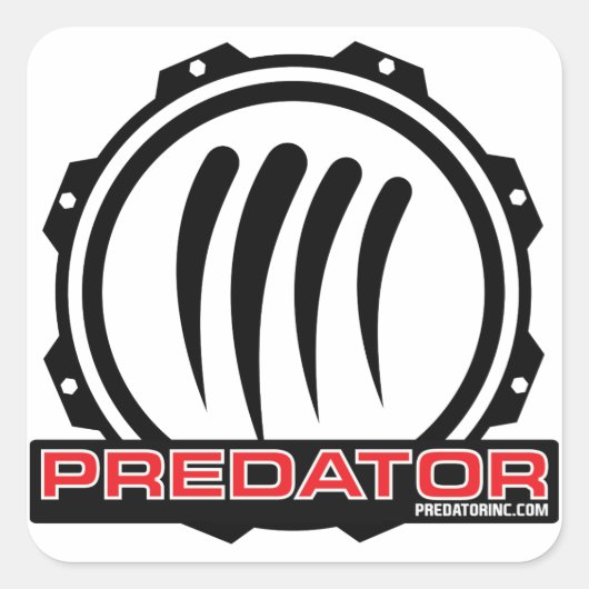 Predator Inc. Gear Logo Vierkante Sticker (Voorkant)