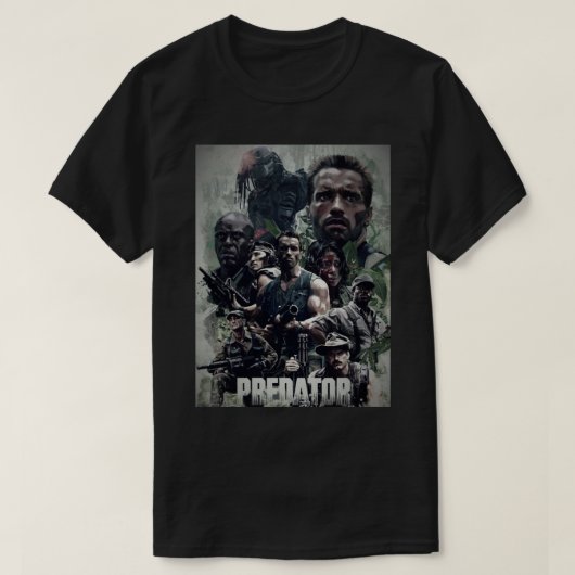 Predator van Arnold Schwarzenegger Movie Poster St T-shirt (Design voorkant)