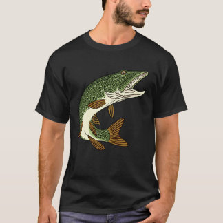 Predatory fish fishing pike motif for anglers and  t-shirt