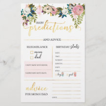 Predicatiegame van het Baby shower van Floral