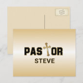 Predikant Black Gouden Kruis Persoonlijk Briefkaart (Voorkant / Achterkant)