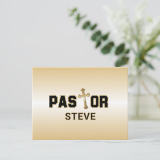 Predikant Black Gouden Kruis Persoonlijk Briefkaart