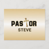 Predikant Black Gouden Kruis Persoonlijk Briefkaart (Voorkant)