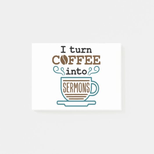 Predikant pastoor I sla koffie om in een serie Post-it® Notes (Voorkant)