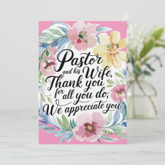 ✝️ Predikant Predikantsvrouw Waarderingsverjaardag Bedankkaart (Staand voorkant)