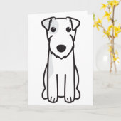 Predikant Russell Terrier Dog Cartoon Kaart (Gele Bloem)