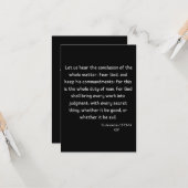 Prediker 12:13-14 KJV Bijbel Verse Groet Kaart (Voorkant / Achterkant in situ)