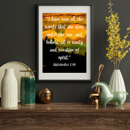Prediker 1:14 KJV Alles IJdelheid Berg Zonsonderga Poster