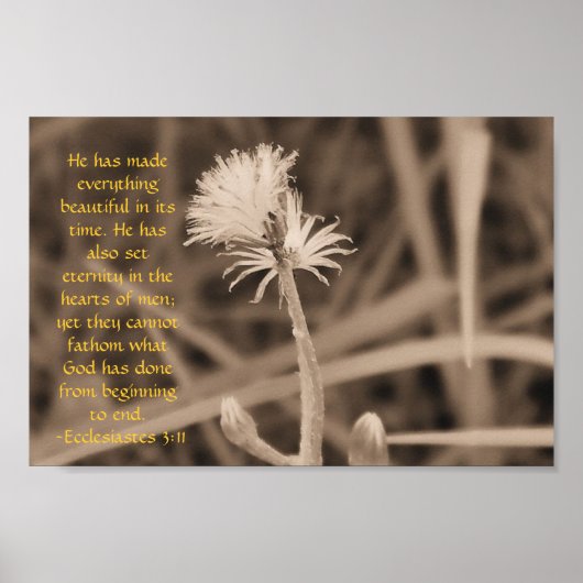 Prediker 3:11 afdruk in sepiatint poster (Voorkant)