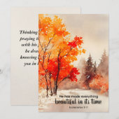 Prediker 3:11 Bijbelvers Herfst Platte Kaart (Voorkant / Achterkant)