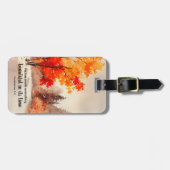 Prediker 3:11 Bijbelvers Herfst Waterverf Bagagelabel (Voorkant horizontaal)