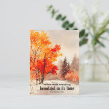 Prediker 3:11 Bijbelvers Herfst Waterverf