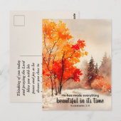 Prediker 3:11 Bijbelvers Herfst Waterverf Briefkaart (Voorkant / Achterkant)