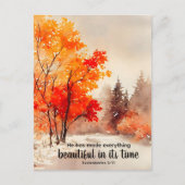 Prediker 3:11 Bijbelvers Herfst Waterverf Briefkaart (Voorkant)