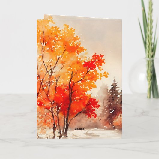 Prediker 3:11 Bijbelvers Herfst Waterverf Kaart (Achterkant)