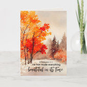 Prediker 3:11 Bijbelvers Herfst Waterverf Kaart (Voorkant)