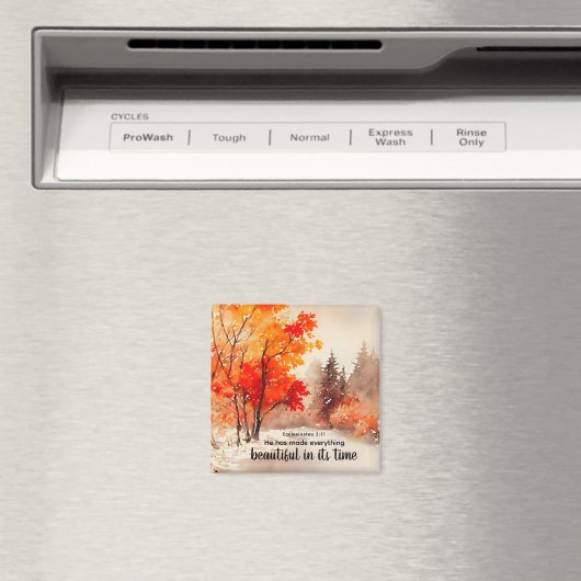 Prediker 3:11 Bijbelvers Herfst Waterverf Magneet (Insitu (Vaatwasser))