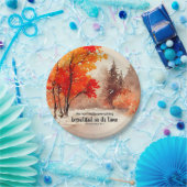 Prediker 3:11 Bijbelvers Herfst Waterverf Papieren Bordje (Feest)