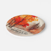 Prediker 3:11 Bijbelvers Herfst Waterverf Papieren Bordje (Gekanteld)