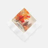 Prediker 3:11 Bijbelvers Herfst Waterverf Servet (Hoek)